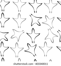 Seamless pattern of stylized  motif,gothic lily,leaves, floral. Hand drawn.