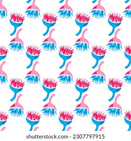 Seamless pattern with stylized natural shapes.	
