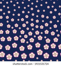 Seamless pattern with stylized ornamental flowers in retro, vintage style. Jacobin embroidery. Colored vector illustration isolated on white background.