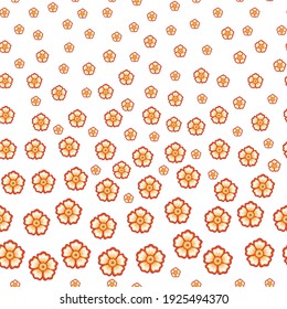 Seamless pattern with stylized ornamental flowers in retro, vintage style. Jacobin embroidery. Colored vector illustration isolated on white background.