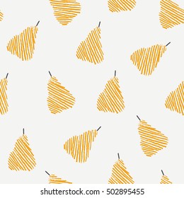 Seamless pattern with stylized pears