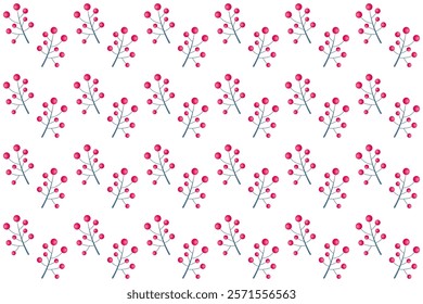 Seamless pattern with a stylized plant branch isolated on a white background. Vector graphics. Design of fabric, background, cover, packaging