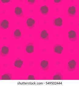 Seamless pattern of stylized purple roses.