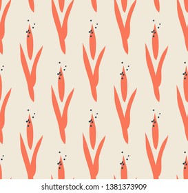 seamless pattern with stylized reed plants
