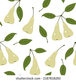 seamless pattern stylized ripe big pears