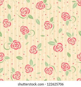 Seamless pattern with stylized roses