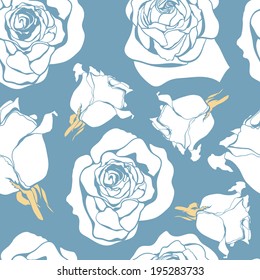 Seamless pattern with stylized roses