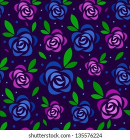 Seamless pattern with stylized roses. EPS8 vector illustration