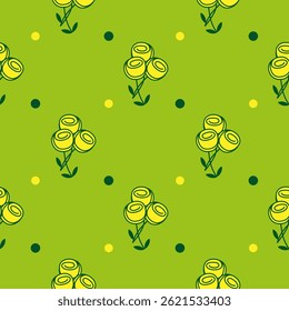 seamless pattern with stylized roses, vector drawing