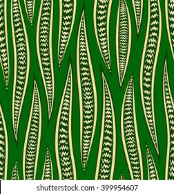 Seamless Pattern with stylized Sanseveieria Leaves