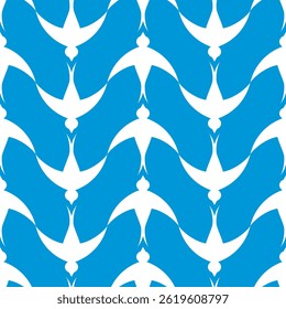 seamless pattern of stylized silhouettes of birds, vector