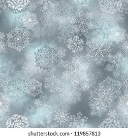 Seamless pattern with stylized snowflakes.
