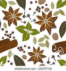 seamless pattern with stylized spices