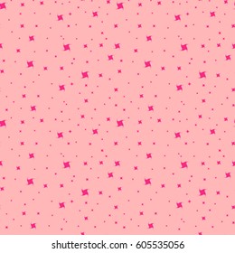 Seamless pattern with stylized stars. Children's background in pink color. Use for fabric, baby products, wrapping paper, greeting cards, wallpapers and more