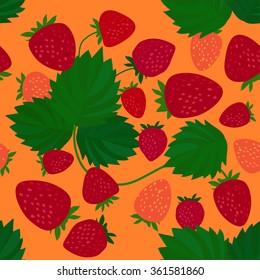 Seamless pattern with stylized strawberries