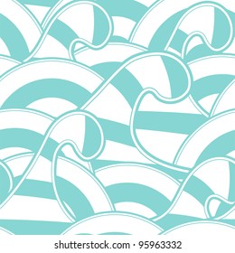 Seamless pattern with stylized stripy wave looks as stripped vest