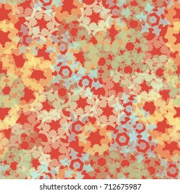 Seamless pattern from stylized transparent snowflakes. The order is random. Background for festive events, suitable as camouflage.