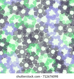 Seamless pattern from stylized transparent snowflakes. The order is random. Background for festive events, suitable as camouflage.