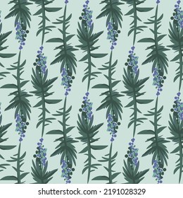 Seamless pattern with stylized vector flowers. 