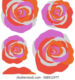 Seamless pattern with stylized violet roses. Vintage floral background. Can be use as digital paper, fills or print off onto fabric.