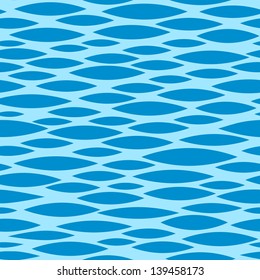 Seamless pattern with stylized waves, on a blue background