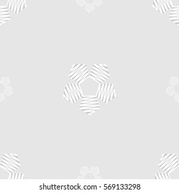Seamless pattern. Stylized wire pentagons. Grey tones.
