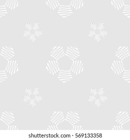 Seamless pattern. Stylized wire pentagons. Grey tones.