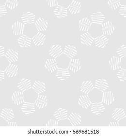 Seamless pattern. Stylized wire pentagons. Grey tones.
