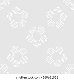 Seamless pattern. Stylized wire pentagons. Grey tones.