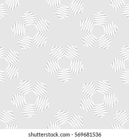 Seamless pattern. Stylized wire pentagons. Grey tones.
