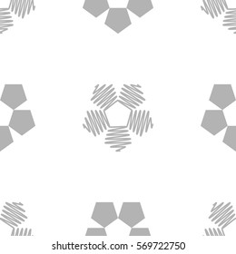 Seamless pattern. Stylized wire pentagons. Grey tones.