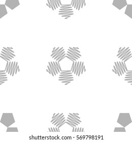 Seamless pattern. Stylized wire pentagons. Grey tones.