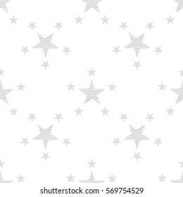 Seamless pattern. Stylized wire star. Gray pattern. Transparent background vector.