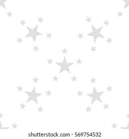 Seamless pattern. Stylized wire star. Gray pattern. Transparent background vector.