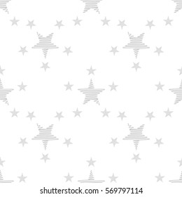 Seamless pattern. Stylized wire star. Gray pattern. Transparent background vector.