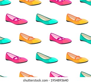 Seamless pattern with stylized woman shoes. Pretty endless texture for your design.
