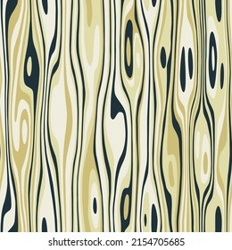 Seamless pattern with stylized wood texture. Hand drawn vector illustration. Flat colors, easy to recolor.