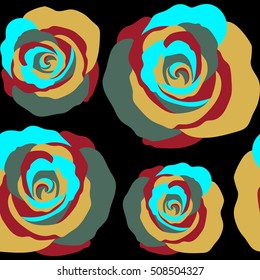 Seamless pattern with stylized yellow roses. Vintage floral background. Can be use as digital paper, fills or print off onto fabric.