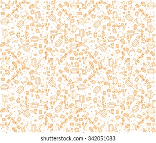 Seamless pattern.On the subject of what to buy in Internet