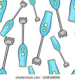 seamless pattern submersible kitchen blender for grinding food  vector illustration