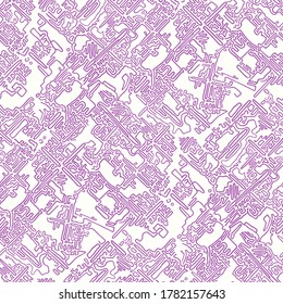 Seamless pattern with subtle abstract pattern for fabric. Fancy shapes, zigzags, closed and open lines.