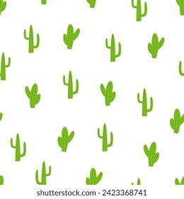 Seamless pattern with succulent cactus. Vector illustration with desert plant background wallpaper.