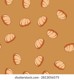 seamless pattern sugar biscuit cookie cartoon. butter shortbread, gingersnap macaron, macaroon wafer sugar biscuit cookie sign vector