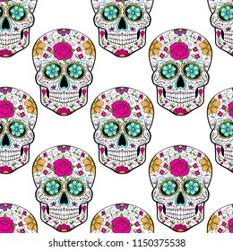 seamless pattern with sugar skull