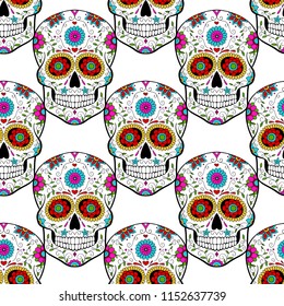 seamless pattern with sugar skull