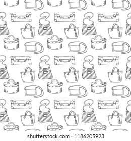 Seamless pattern with suitcases and bags. Vector Illustration.