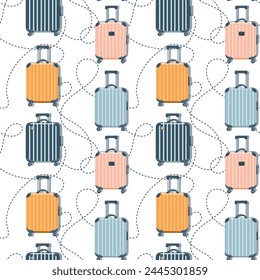 Seamless pattern with suitcases Hand drawn flat vector illustration Travel Concepts vector illustration
