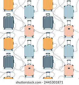 Seamless pattern with suitcases Hand drawn flat vector illustration Travel Concepts vector illustration
