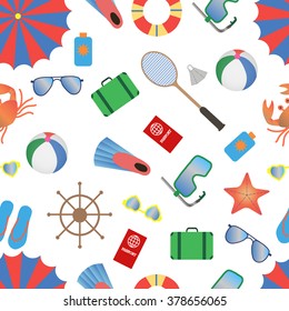 seamless pattern of summer accessories