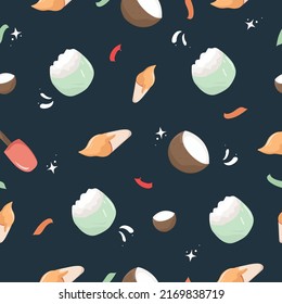 seamless pattern with summer beach background